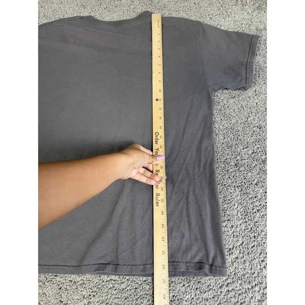 Nirvana Shirt Mens L Gray Smiley Face Graphic Crew Neck Cotton Band Logo Tee